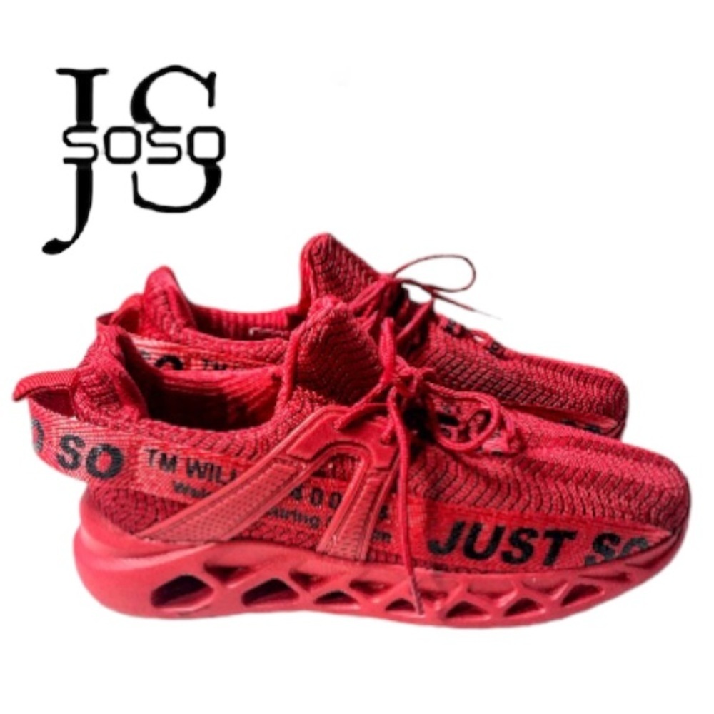 JUST SO SO Red & Black Non-slip Athletic Running Shoes Size EU 40